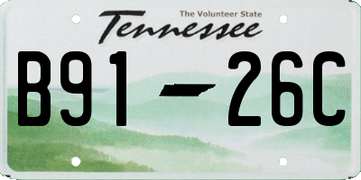 TN license plate B9126C