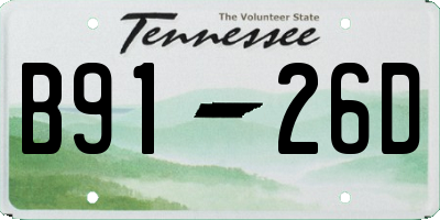 TN license plate B9126D
