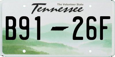 TN license plate B9126F
