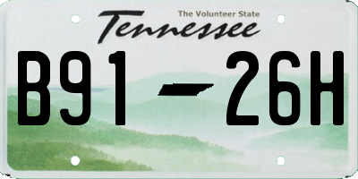 TN license plate B9126H