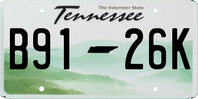 TN license plate B9126K