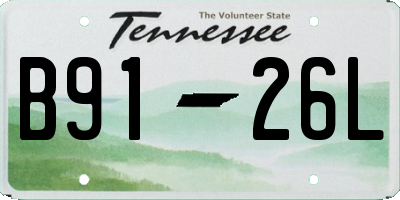 TN license plate B9126L