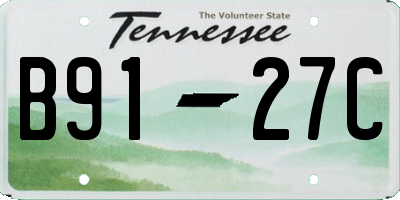 TN license plate B9127C