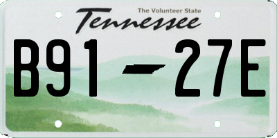TN license plate B9127E