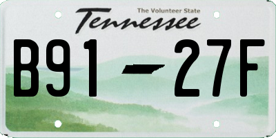 TN license plate B9127F