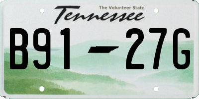TN license plate B9127G