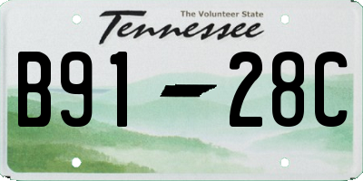TN license plate B9128C