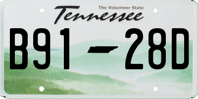 TN license plate B9128D