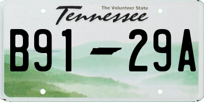 TN license plate B9129A