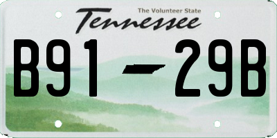 TN license plate B9129B