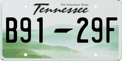 TN license plate B9129F