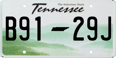 TN license plate B9129J