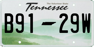 TN license plate B9129W