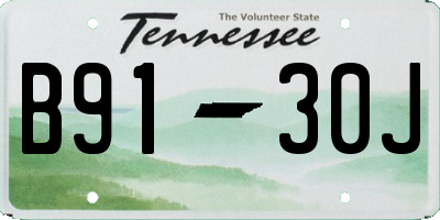 TN license plate B9130J