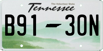 TN license plate B9130N