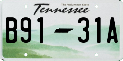 TN license plate B9131A