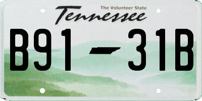 TN license plate B9131B