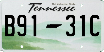 TN license plate B9131C