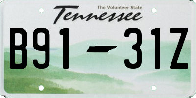 TN license plate B9131Z