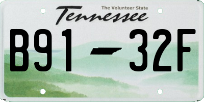 TN license plate B9132F