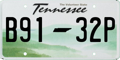 TN license plate B9132P