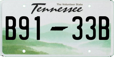 TN license plate B9133B