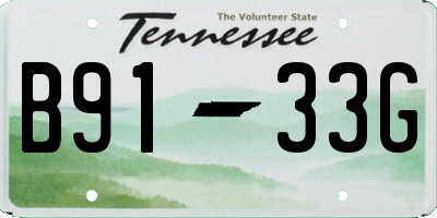 TN license plate B9133G