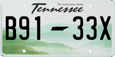 TN license plate B9133X