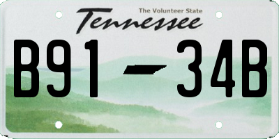TN license plate B9134B