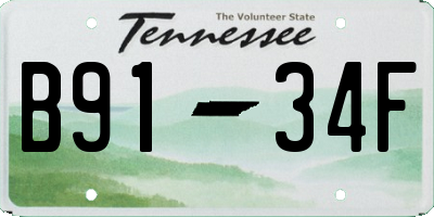 TN license plate B9134F