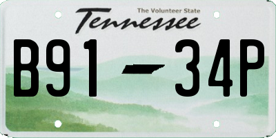 TN license plate B9134P