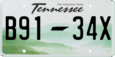 TN license plate B9134X