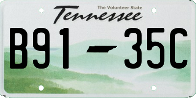 TN license plate B9135C