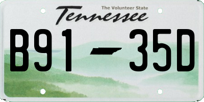 TN license plate B9135D