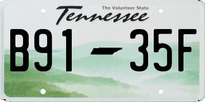 TN license plate B9135F