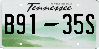 TN license plate B9135S
