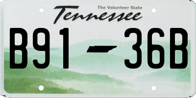 TN license plate B9136B