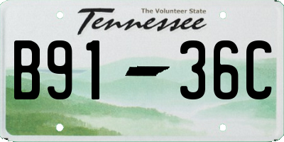 TN license plate B9136C