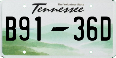 TN license plate B9136D