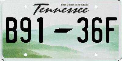 TN license plate B9136F