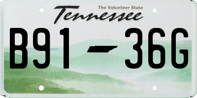 TN license plate B9136G