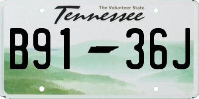 TN license plate B9136J