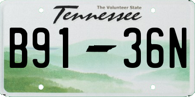 TN license plate B9136N