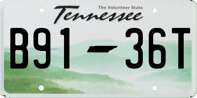 TN license plate B9136T