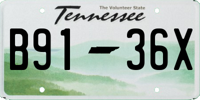 TN license plate B9136X