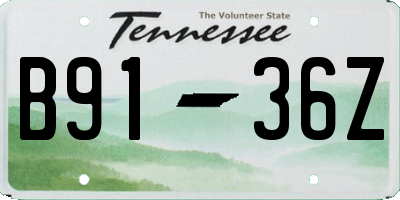 TN license plate B9136Z