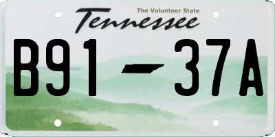 TN license plate B9137A