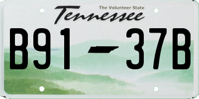TN license plate B9137B