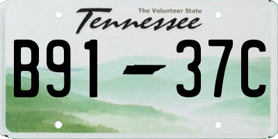 TN license plate B9137C