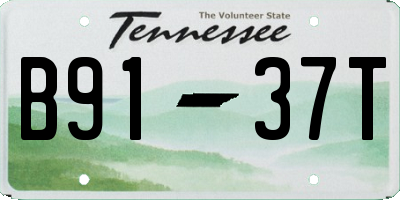 TN license plate B9137T